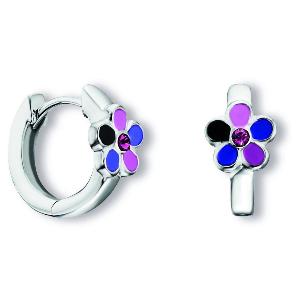 Kristall Blume Ohrringe Creolen aus 925er Silber von ONE ELEMENT – Bild 1