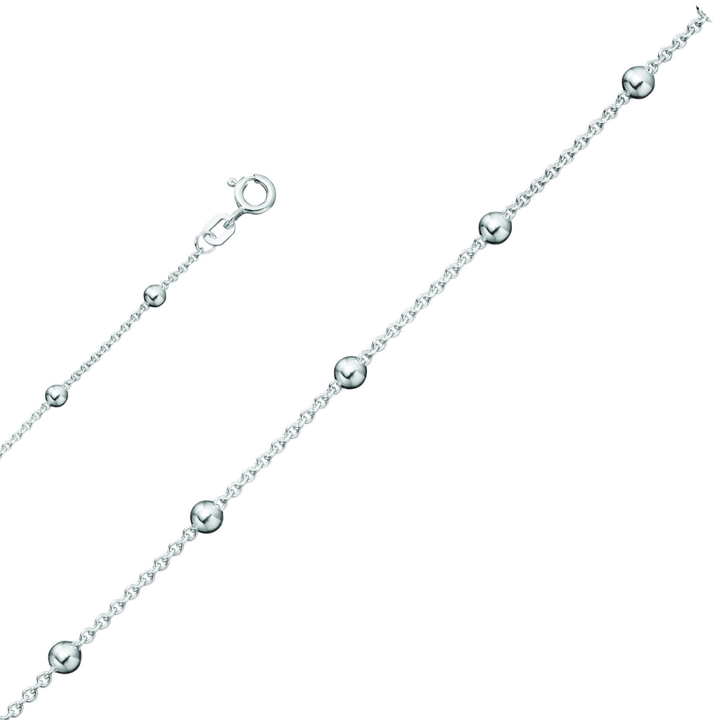 Kugeln Fußkettchen Rundankerkette aus 925er Silber 25 cm Ø 1,30 mm mm von ONE ELEMENT – Bild 1