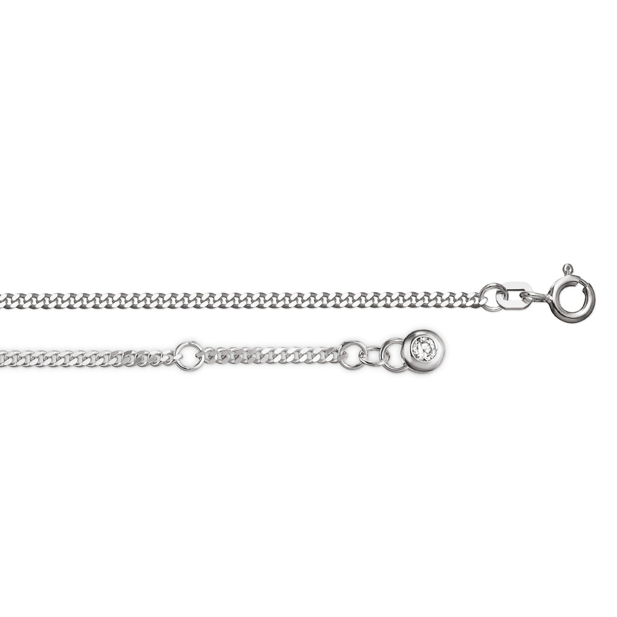 Fußkettchen aus 925er Silber mit Zirkonia mit Panzerkette, 25 cm von ONE ELEMENT