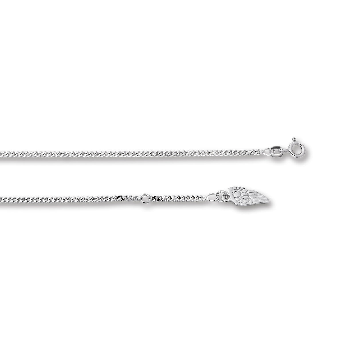 Flügel-Fußkettchen aus 925er Silber mit Panzerkette, 25 cm von ONE ELEMENT