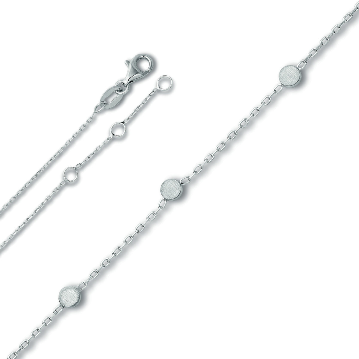 Fußkettchen aus 925er Silber mit Rundankerkette, 25 cm von ONE ELEMENT