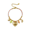 LIVAYA Armband Freundschaftsarmband Freundschaftsarmband mit Herzanhängern, 18 cm + 5 cm – Bild 1