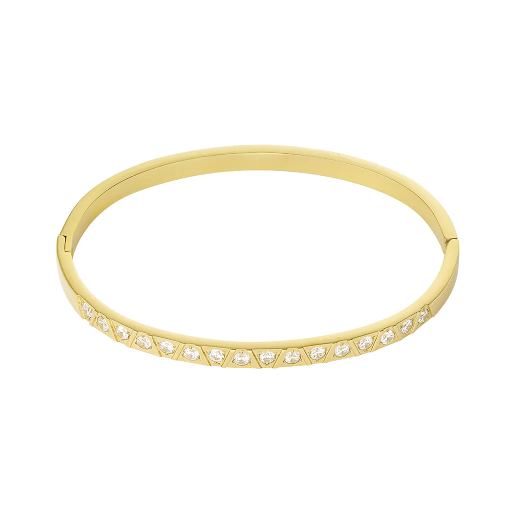 LIVAYA Armband Armreif mit geometrischem Zierband aus Edelstahl – Bild 4