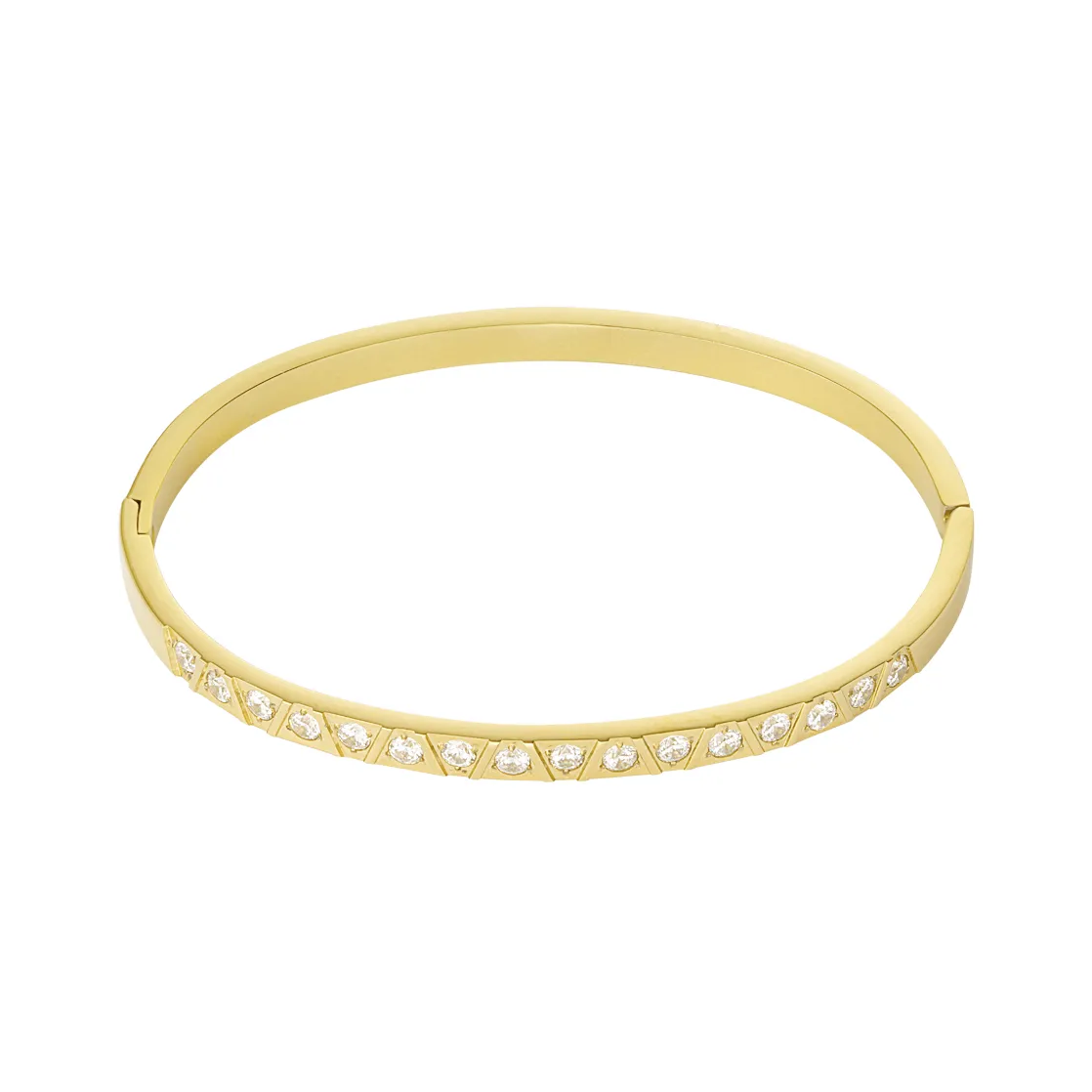 LIVAYA Armband Armreif mit geometrischem Zierband aus Edelstahl – Bild 4
