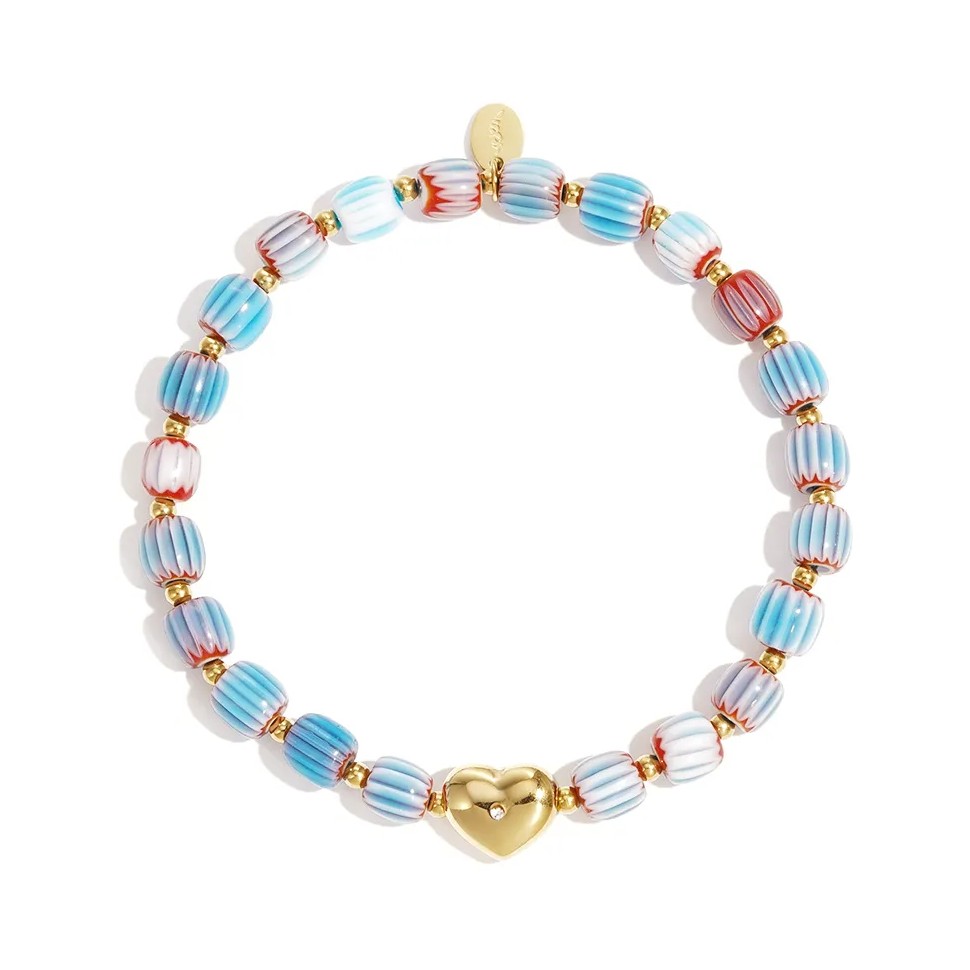 LIVAYA Armband Perlenarmband mit Herz – Bild 2