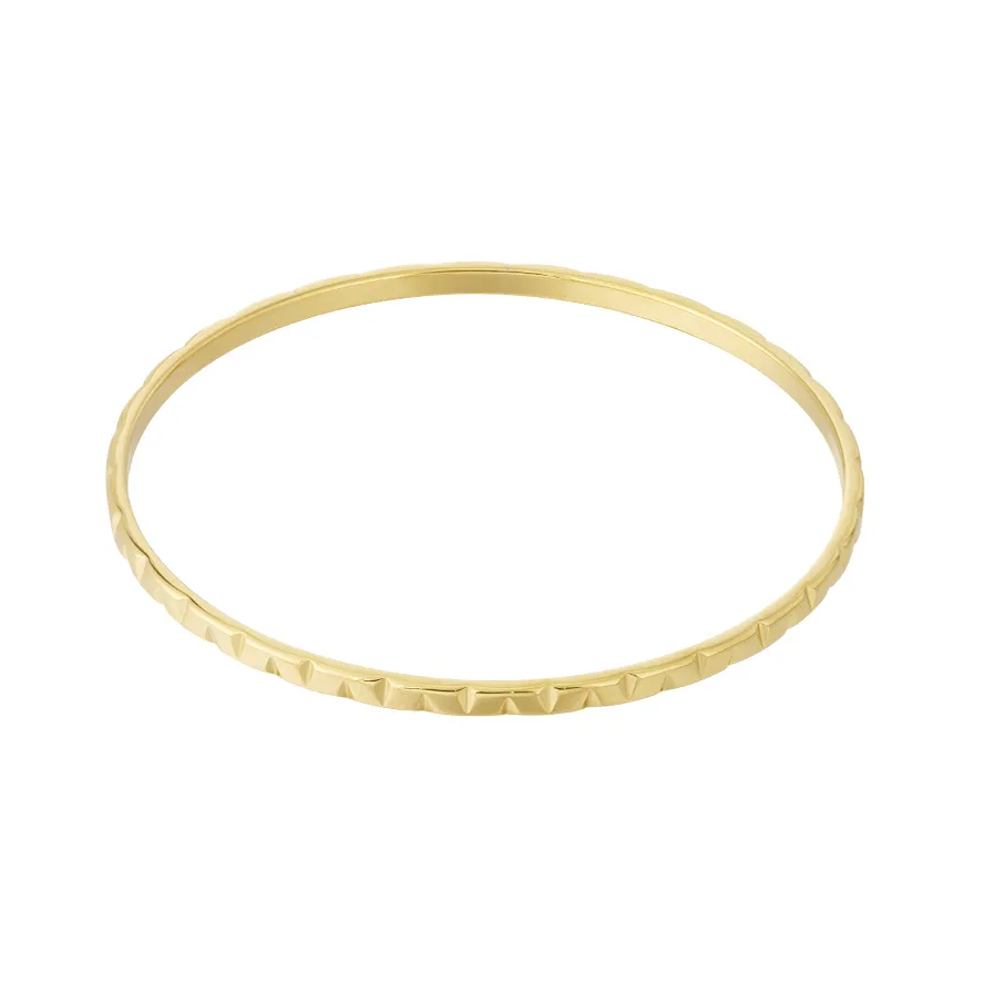 LIVAYA Armband Armreif aus Edelstahl mit facettierter Oberfläche – Bild 2