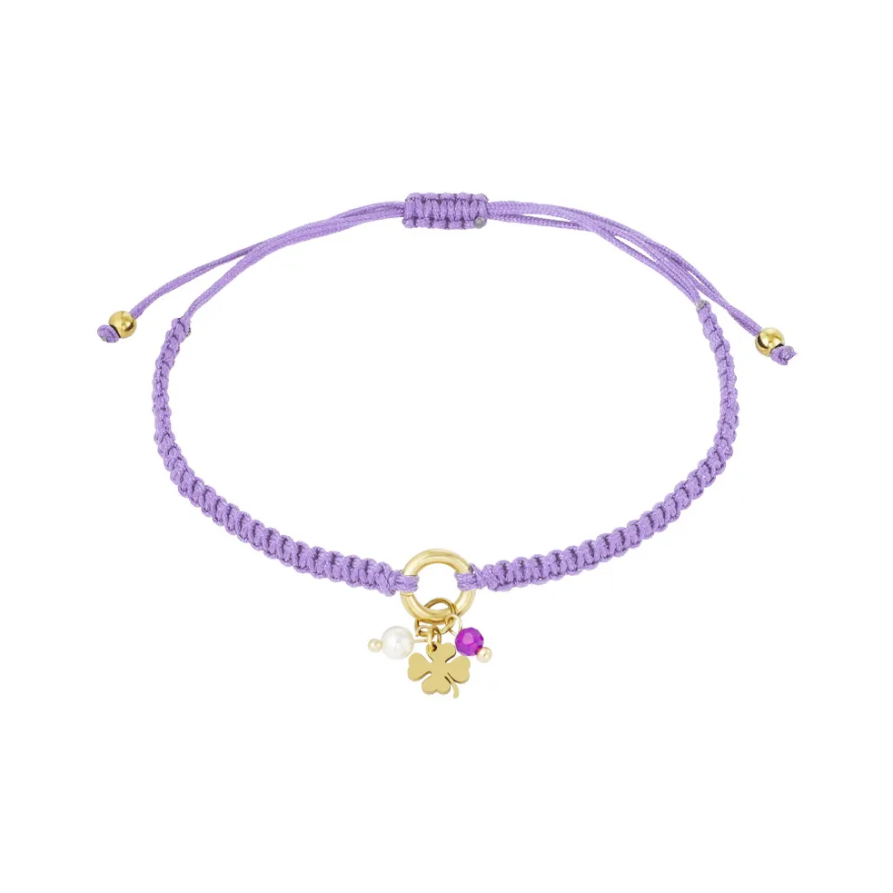 LIVAYA Armband Freundschaftsarmband mit Kleeblattanhänger, 16,5 cm – Bild 12
