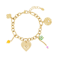 LIVAYA Armband Charmarmband mit Herz-, Blumen- und Augenanhängern, 16 cm – Bild 1