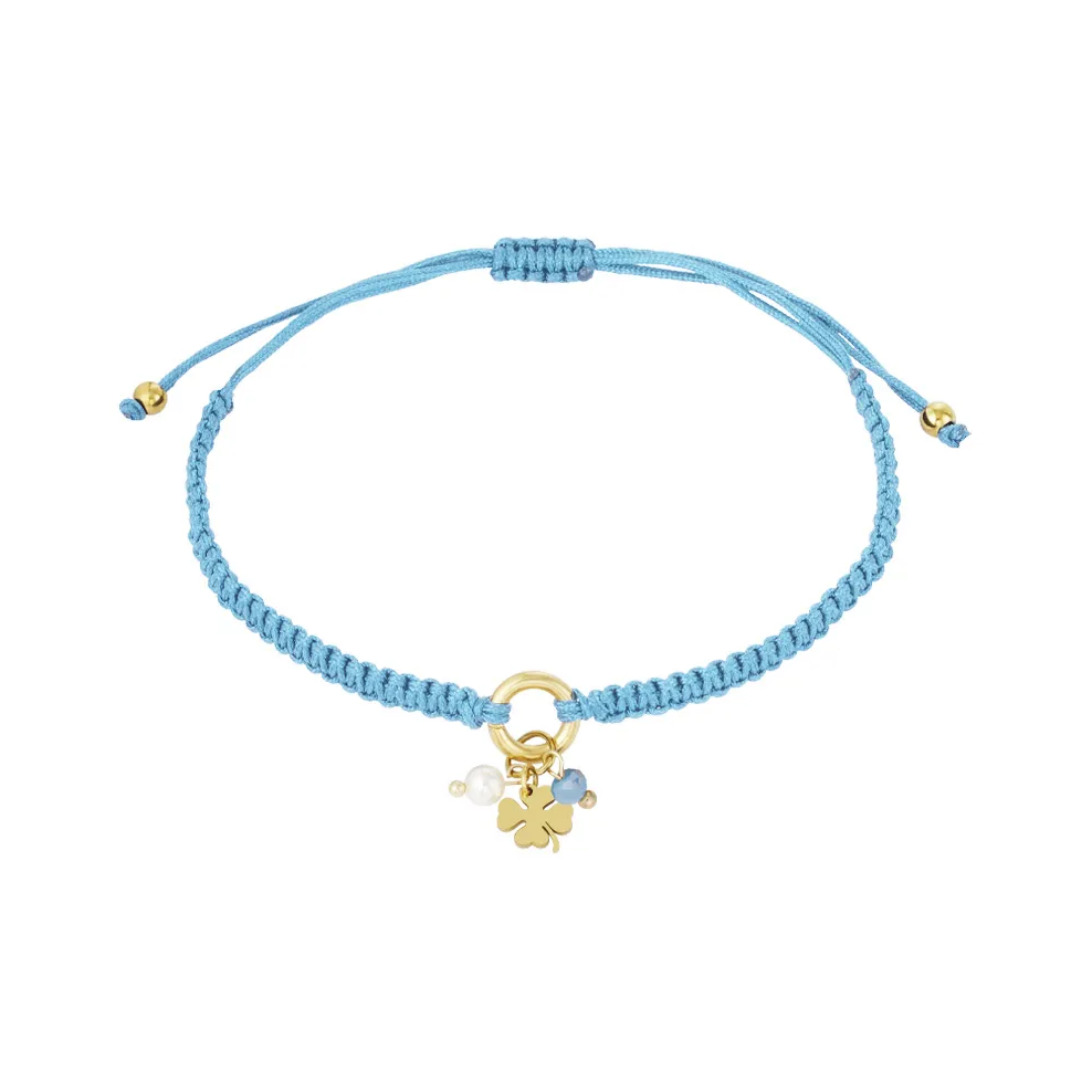 LIVAYA Armband Freundschaftsarmband mit Kleeblattanhänger, 16,5 cm – Bild 4