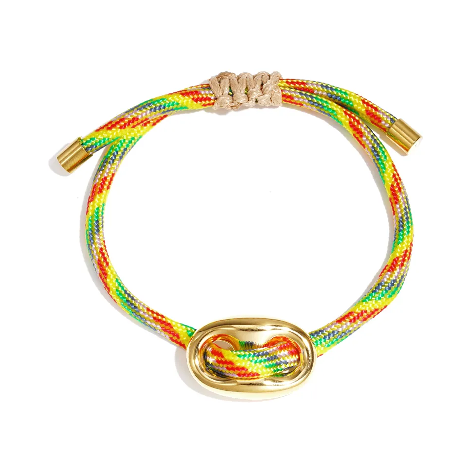 LIVAYA Armband Freundschaftsarmband mit geflochtenem Band und Knopfdetail – Bild 1