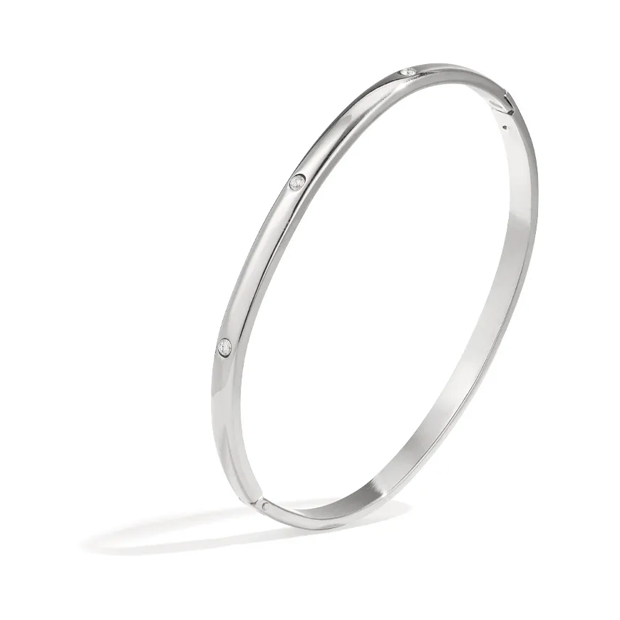 LIVAYA Armband Armreif mit dezenten Strasssteinen – Bild 1