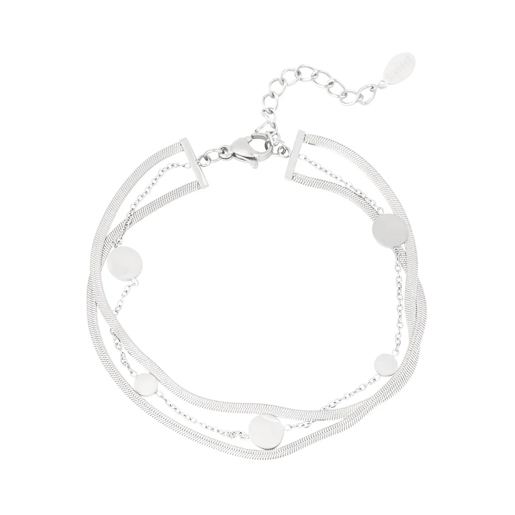 LIVAYA Armband Charmarmband mit runden Plättchen als Charmarmband, 16 cm – Bild 1