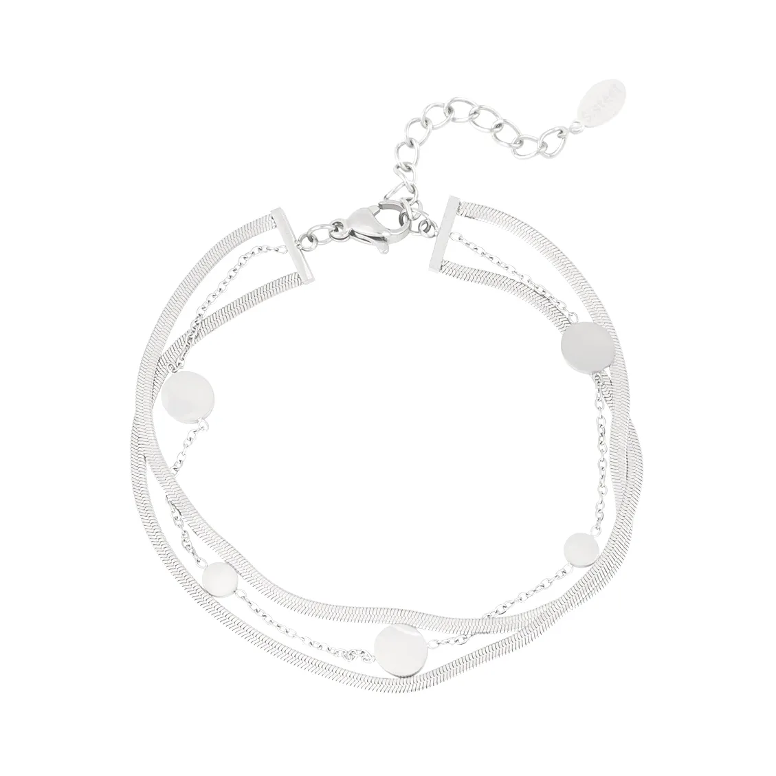 LIVAYA Armband Charmarmband mit runden Plättchen als Charmarmband, 16 cm – Bild 1