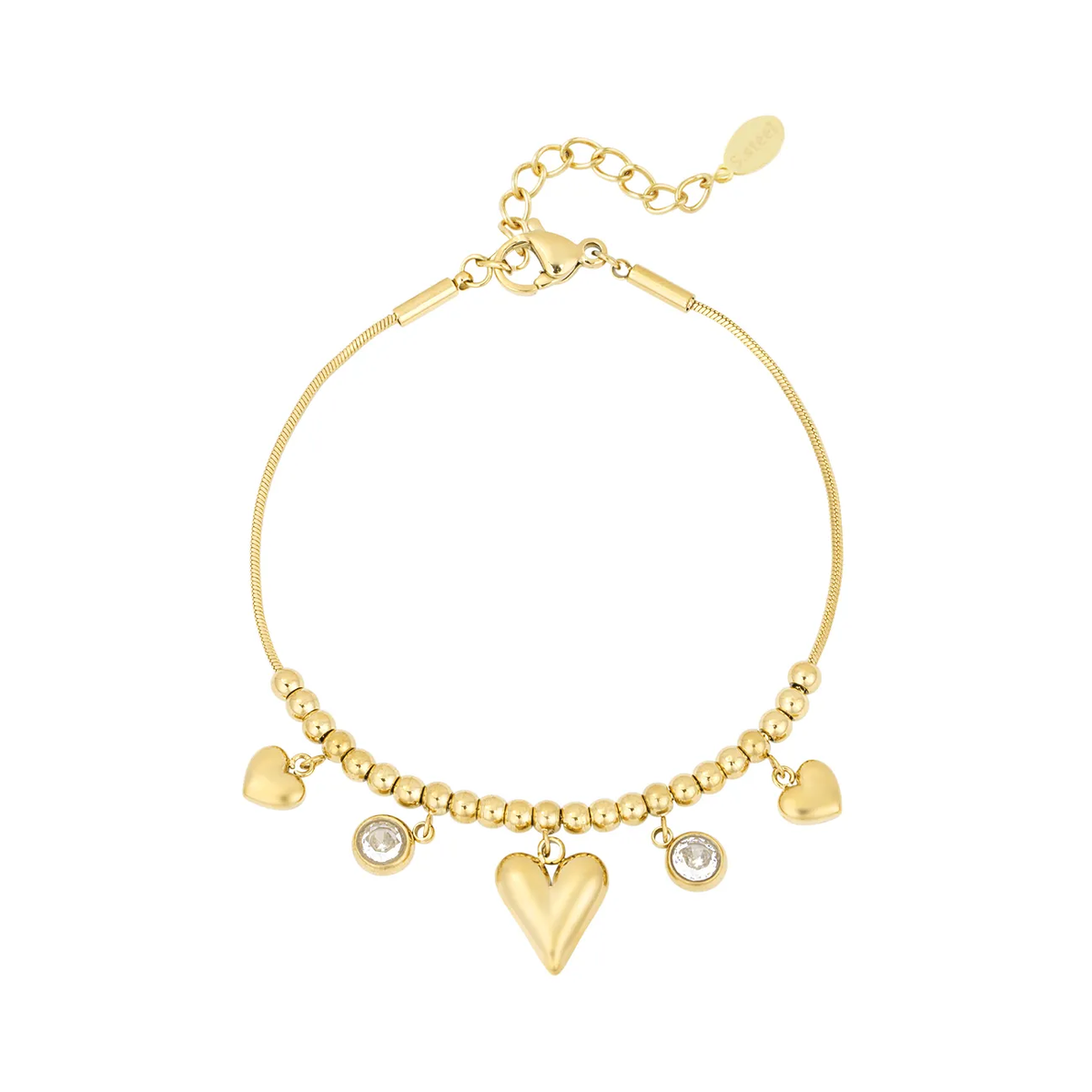 LIVAYA Armband Charmarmband mit Herzanhängern 16 cm – Bild 2
