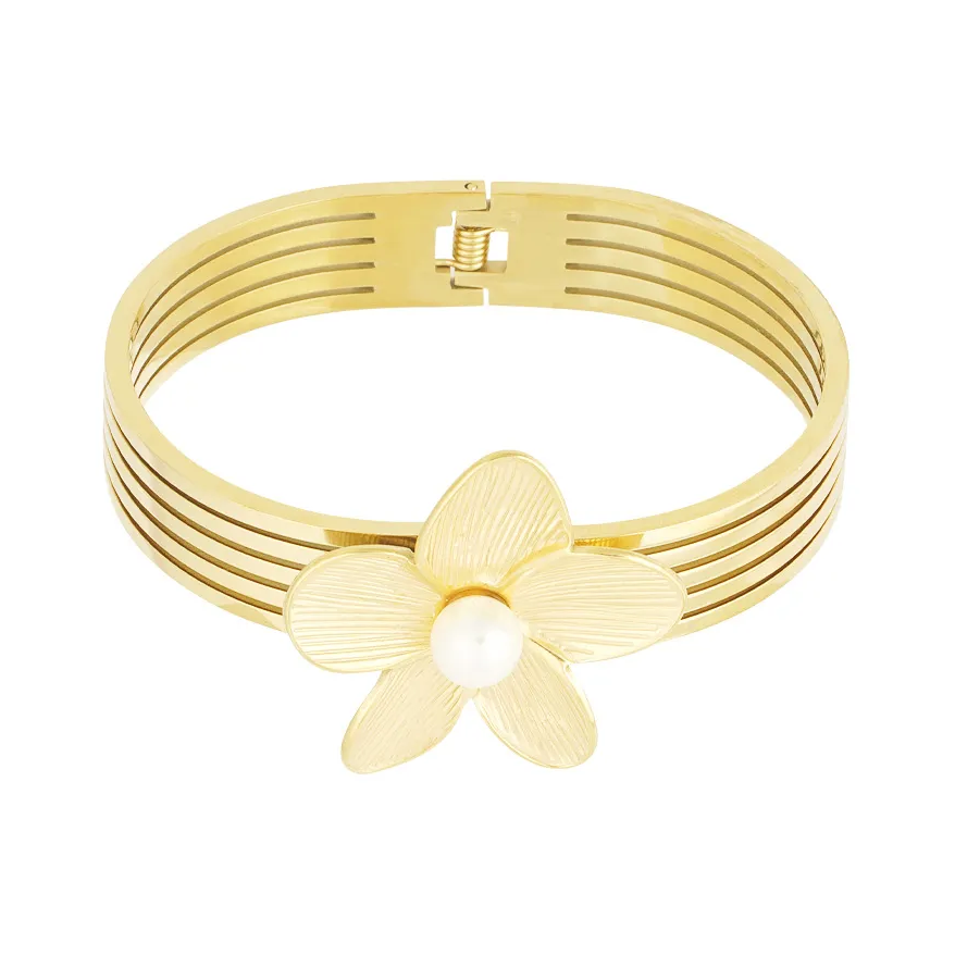 LIVAYA Armband Armreif mit Blütenanhänger – Bild 2