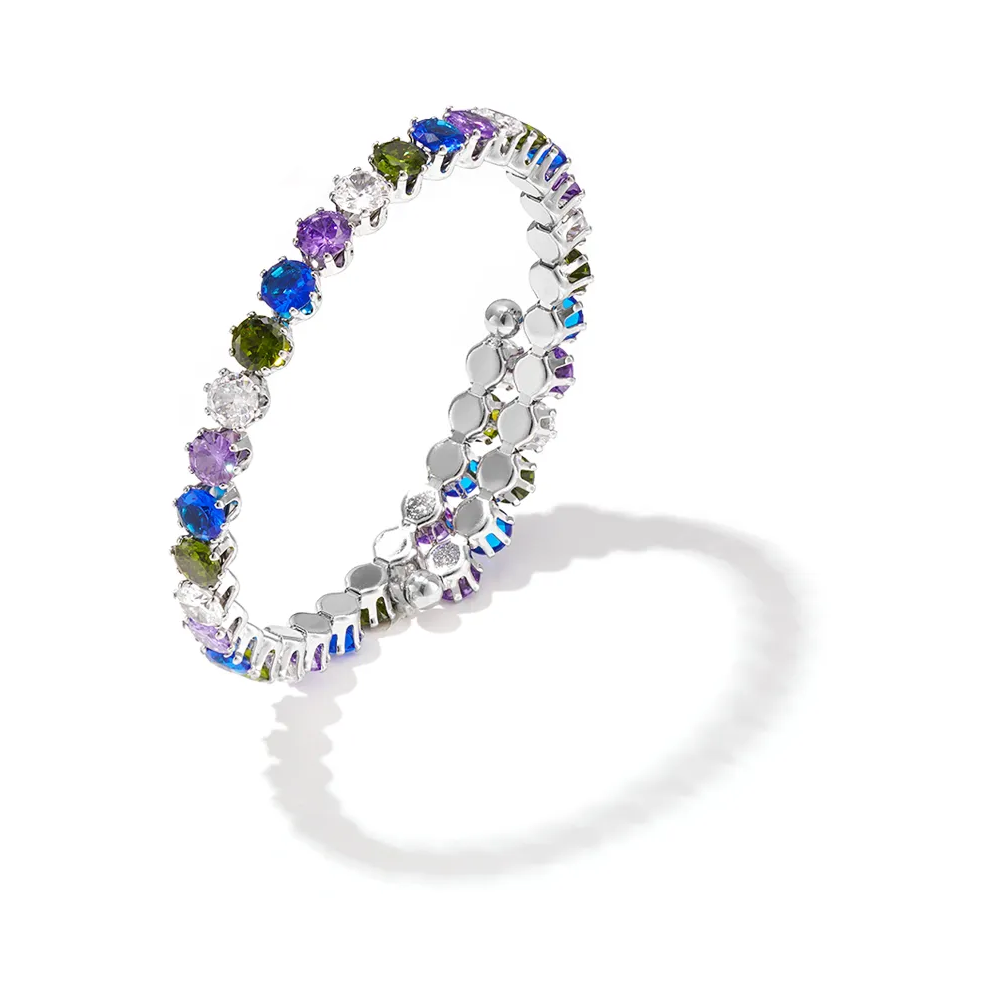 LIVAYA Armband Armspange mit bunten Zirkonsteinen – Bild 1