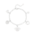 LIVAYA Armband Charmarmband mit Herz-, Stern-, Sonnen- und Augenanhängern 16 cm – Bild 1