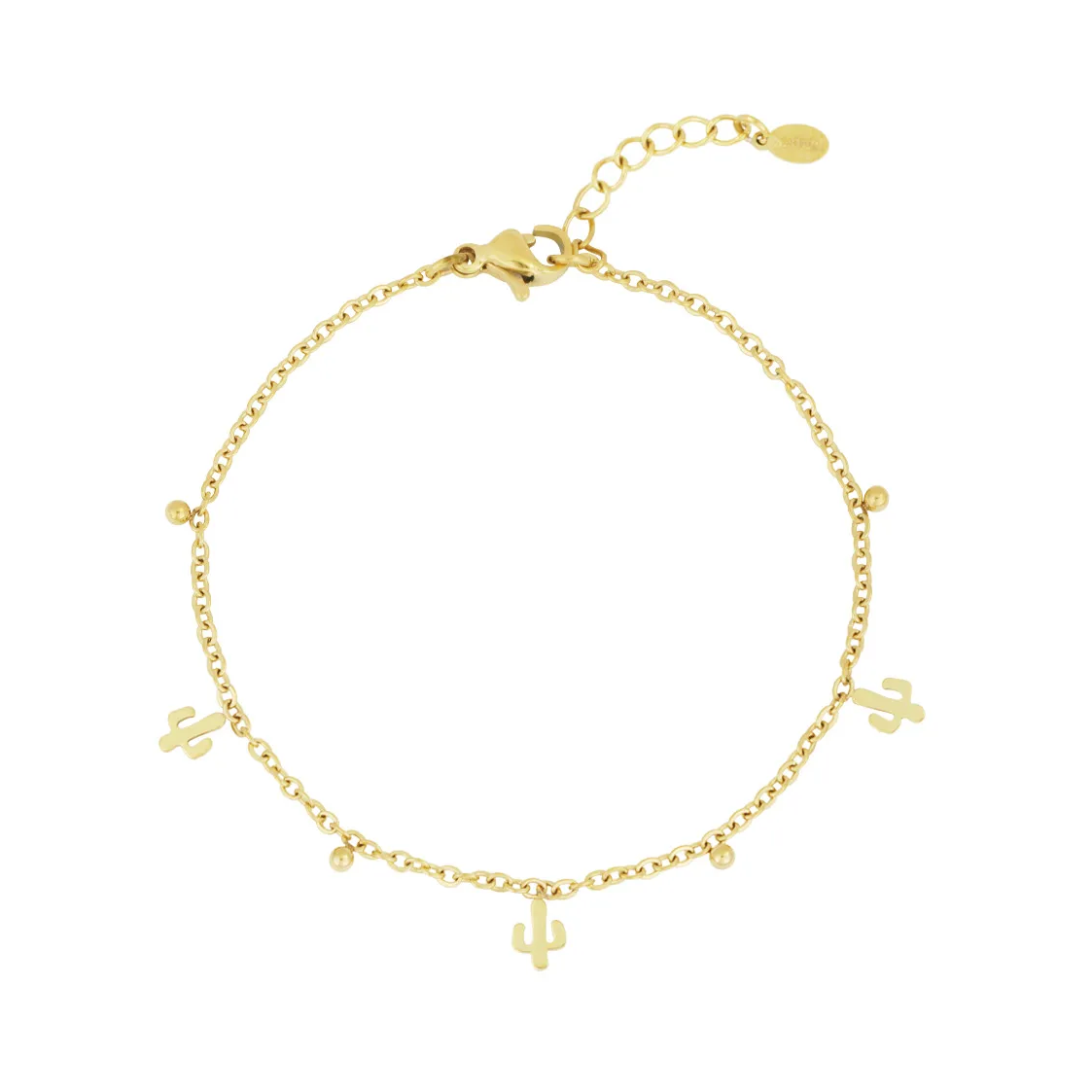 LIVAYA Armband Charmarmband aus Edelstahl mit Kaktus-Anhängern, 16 cm – Bild 3