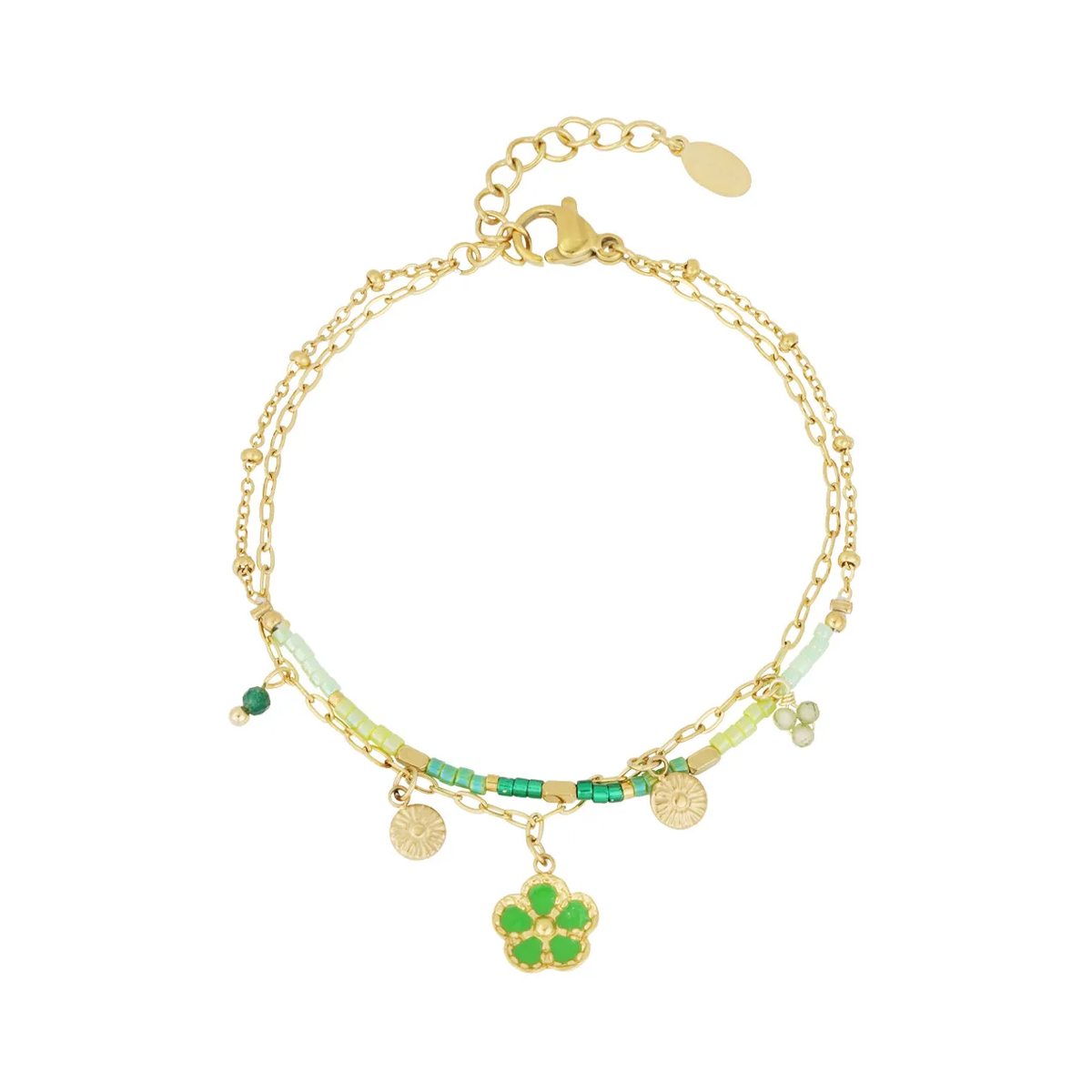 LIVAYA Armband Charmarmband mit Blütenanhängern, 16 cm – Bild 2