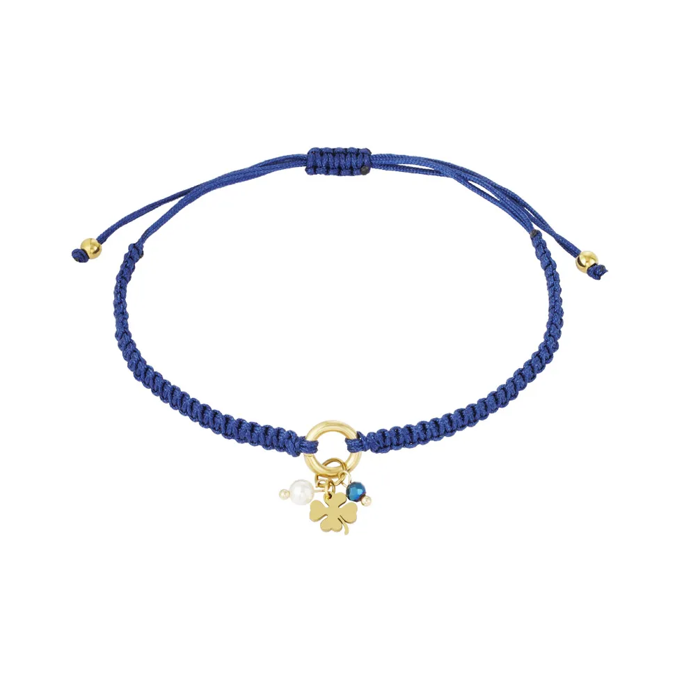 LIVAYA Armband Freundschaftsarmband mit Kleeblattanhänger, 16,5 cm – Bild 3