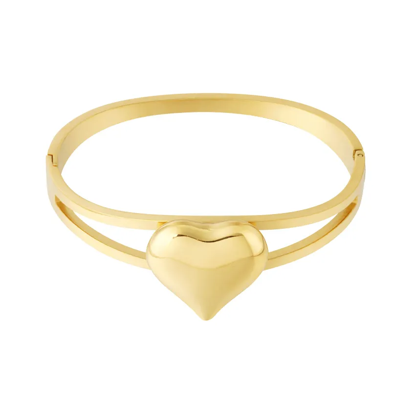 LIVAYA Armband Armreif in Armreifform aus Edelstahl mit Herzmotiv – Bild 1