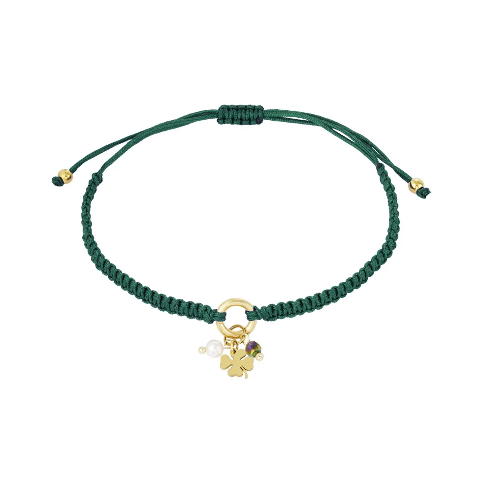 LIVAYA Armband Freundschaftsarmband mit Kleeblattanhänger, 16,5 cm – Bild 8