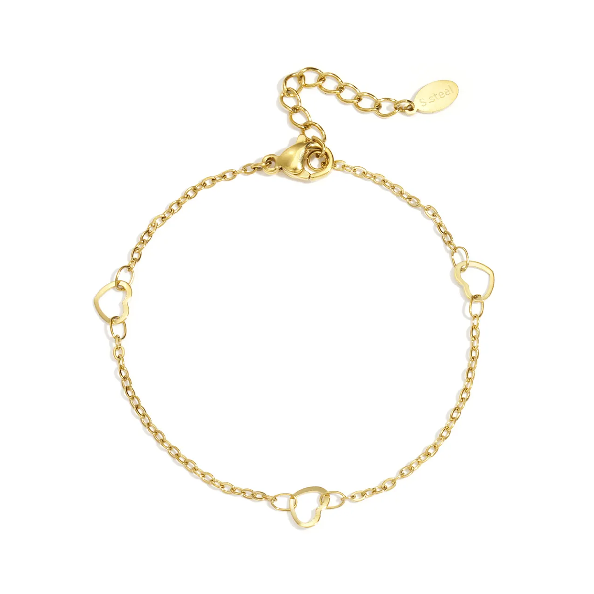 LIVAYA Armband Gliederarmband mit Herzmotiv 16 cm + 3 cm – Bild 2