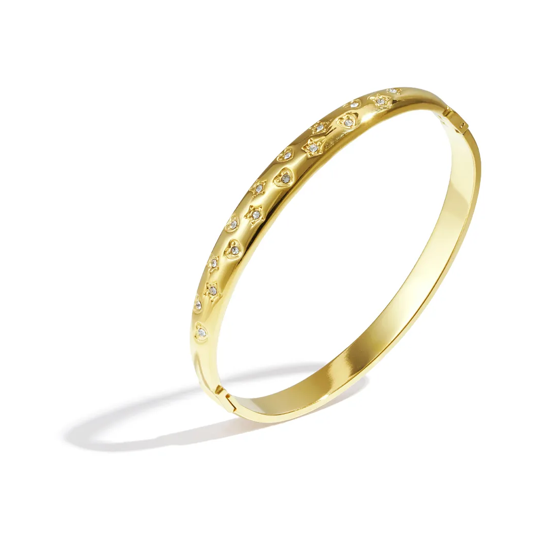 LIVAYA Armband Armreif mit Herz- und Sternmotiven – Bild 2