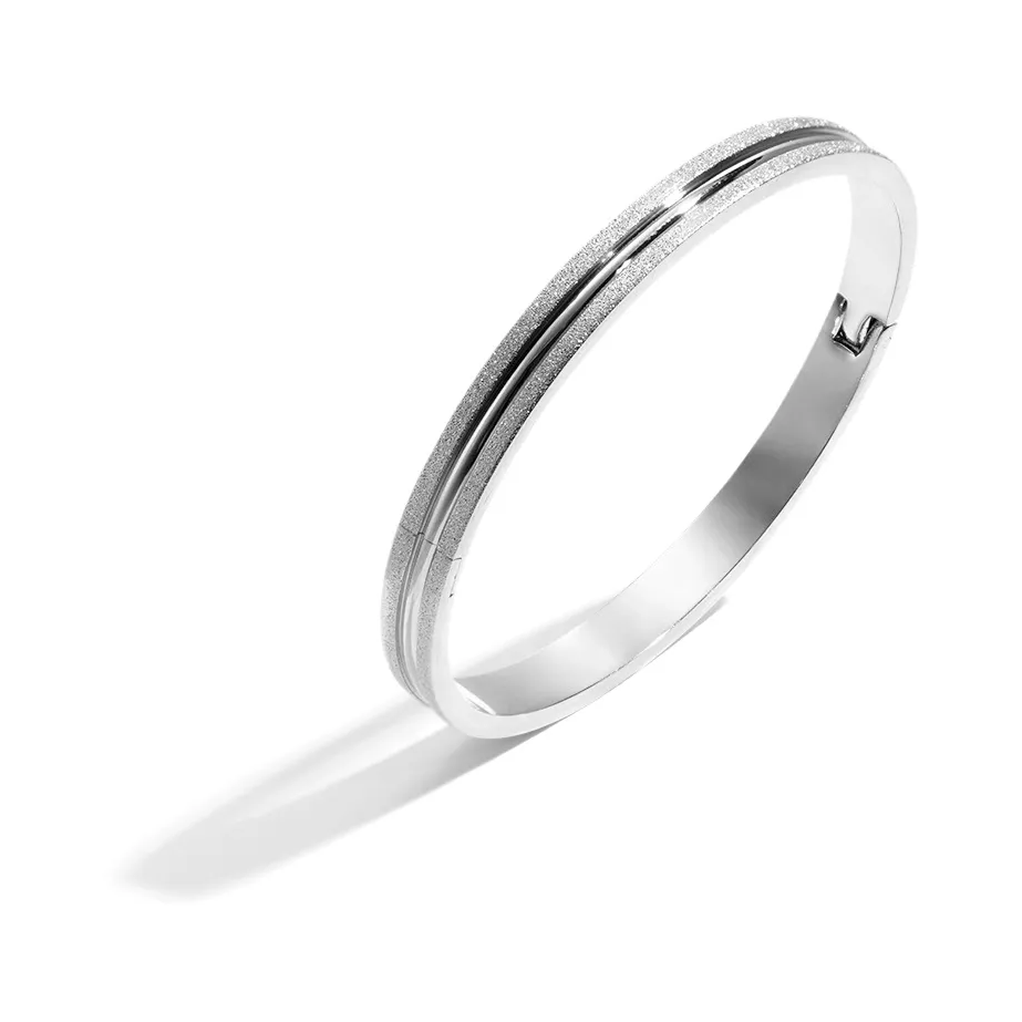 LIVAYA Armband Armreif Armschmuck – strukturierter Armreif aus Edelstahl – Bild 1