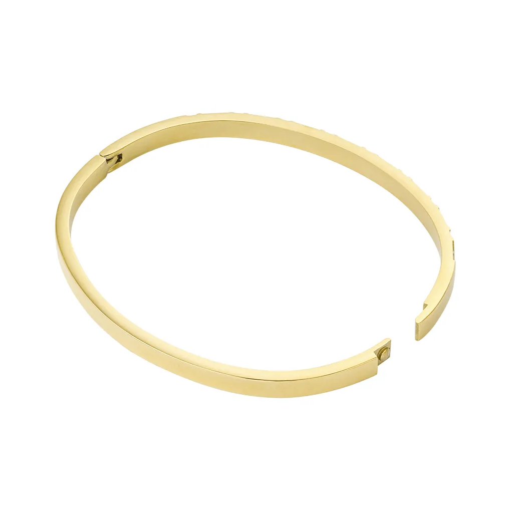 LIVAYA Armband Armreif mit geometrischem Zierband aus Edelstahl – Bild 2