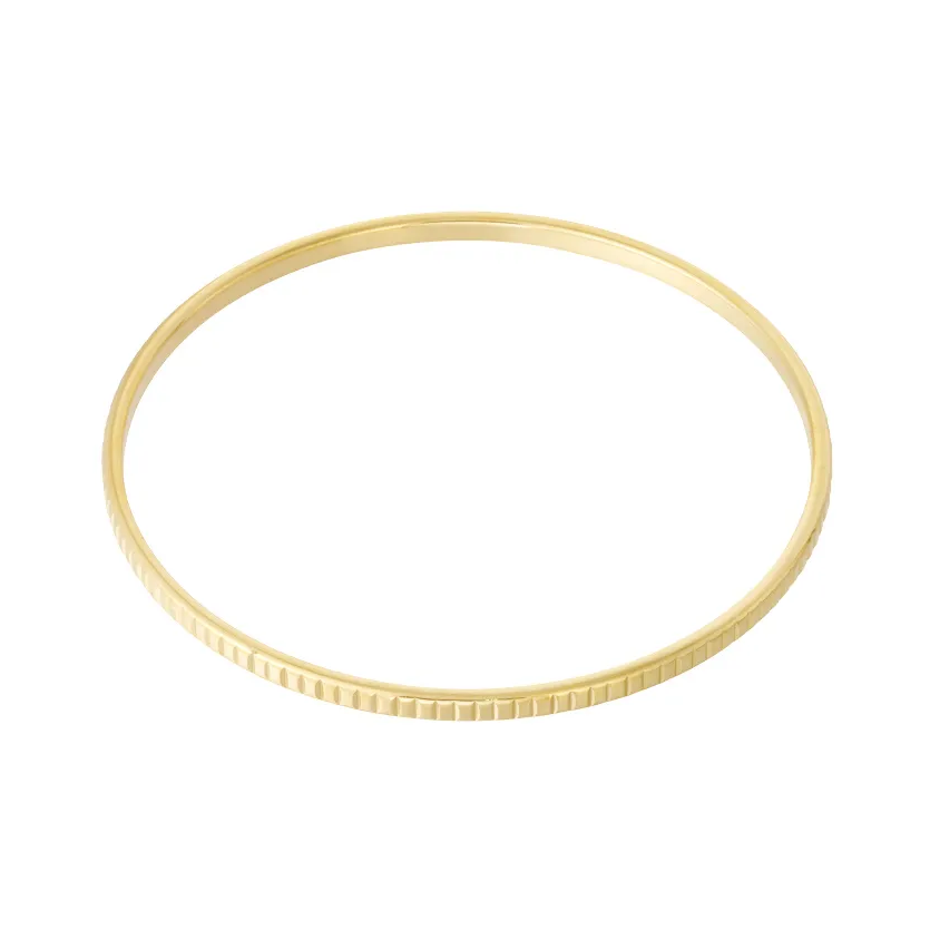 LIVAYA Armband Armreif aus Edelstahl mit geriffelter Außenkante – Bild 2