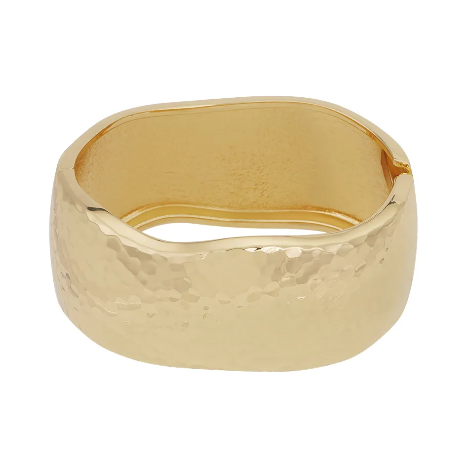 LIVAYA Armband Armreif in Goldoptik mit gehämmerter Oberfläche – Bild 1