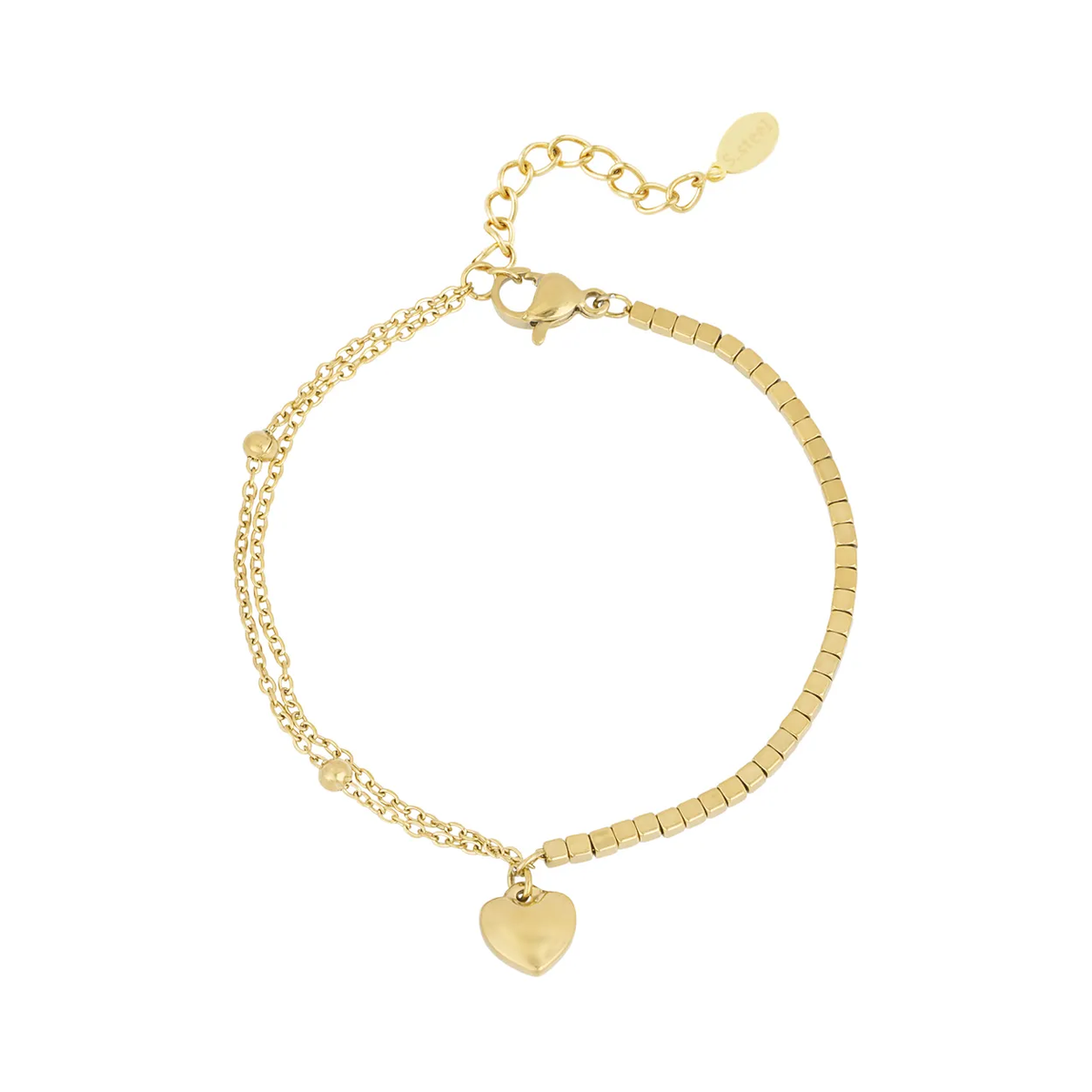 LIVAYA Armband Charmarmband Charmarmband mit Herzanhänger 16 cm – Bild 3