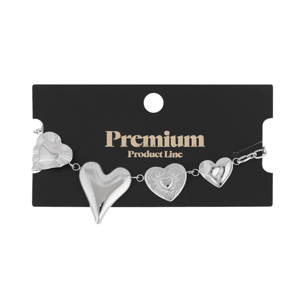 LIVAYA Armband Charmarmband mit Herzanhängern 16 cm – Bild 2