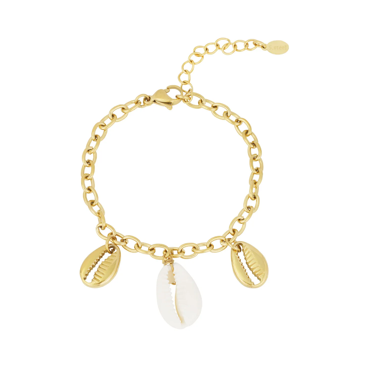 LIVAYA Armband Charmarmband mit Muschelanhängern, 17,5 cm – Bild 3