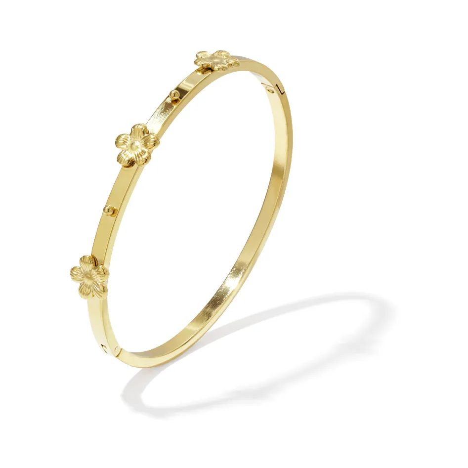 LIVAYA Armband Armreif mit Blüten – Bild 2