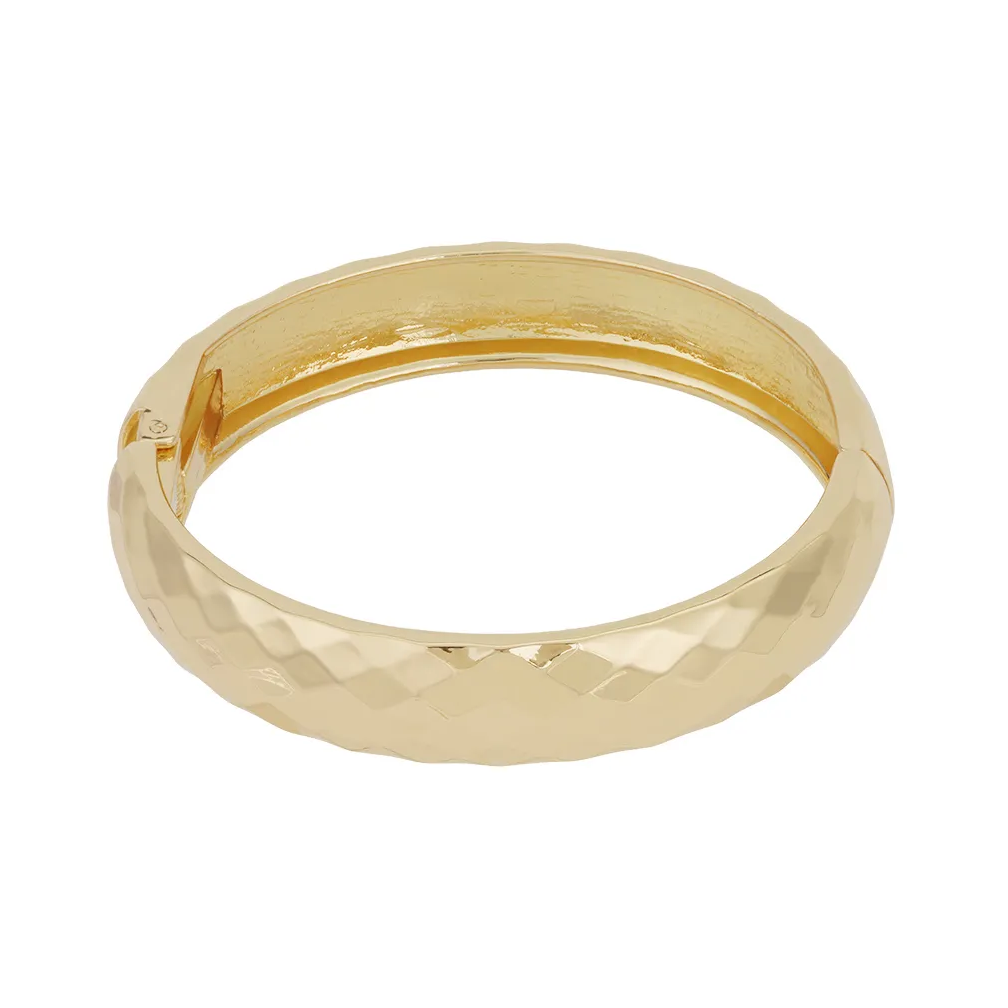 LIVAYA Armband Armreif Armschmuck – Armreif in Goldoptik mit facettierter Oberfläche – Bild 1