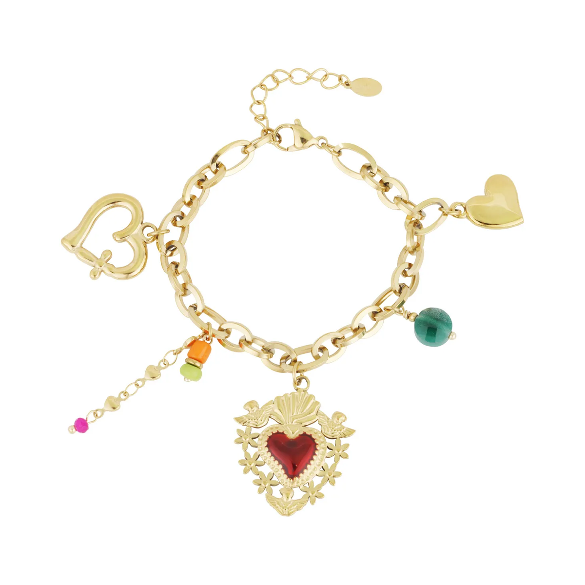 LIVAYA Armband Charmarmband Charm-Armband mit Herzanhänger 16 cm – Bild 1