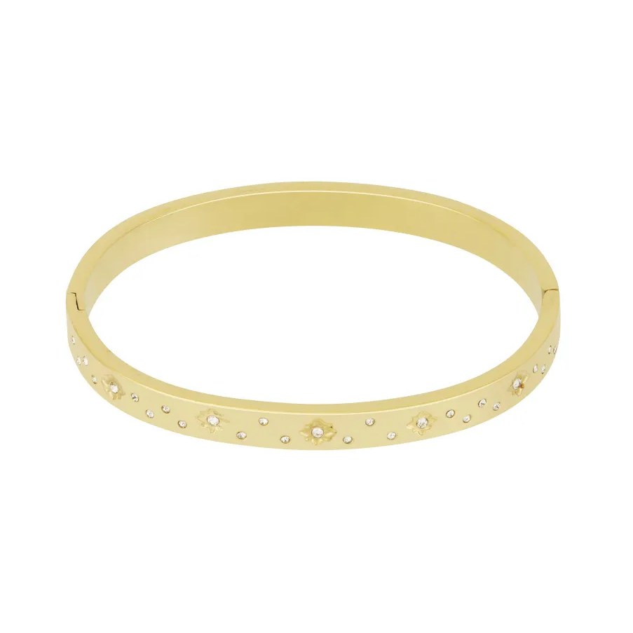 LIVAYA Armband Armreif aus Edelstahl mit Blumenmotiv – Bild 2