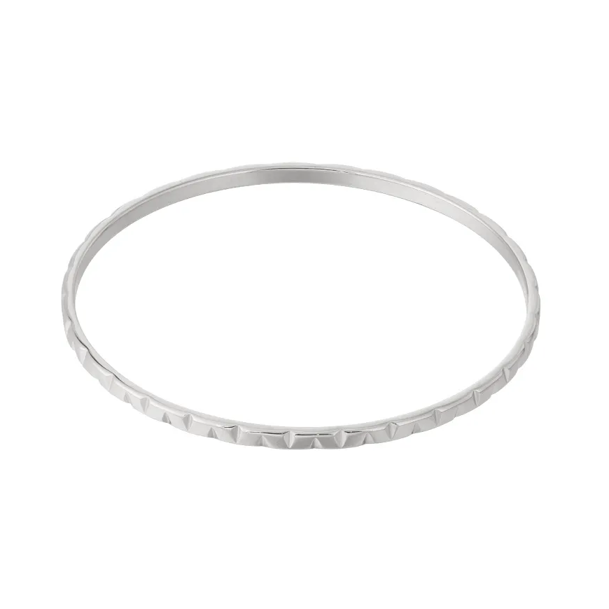 LIVAYA Armband Armreif aus Edelstahl mit facettierter Oberfläche – Bild 1