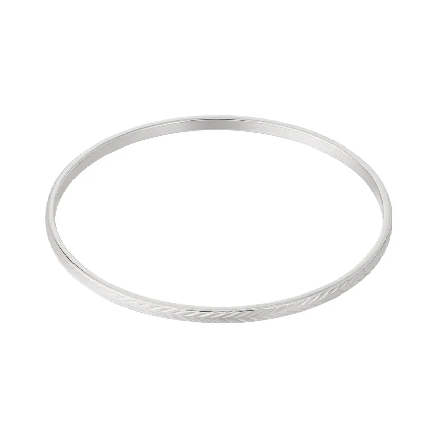 LIVAYA Armband Armreif aus Edelstahl mit feinem Linienrelief – Bild 1
