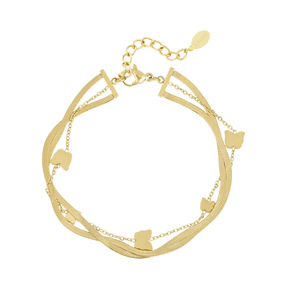 LIVAYA Armband Charmarmband mit Schmetterlingsanhängern 16 cm – Bild 3