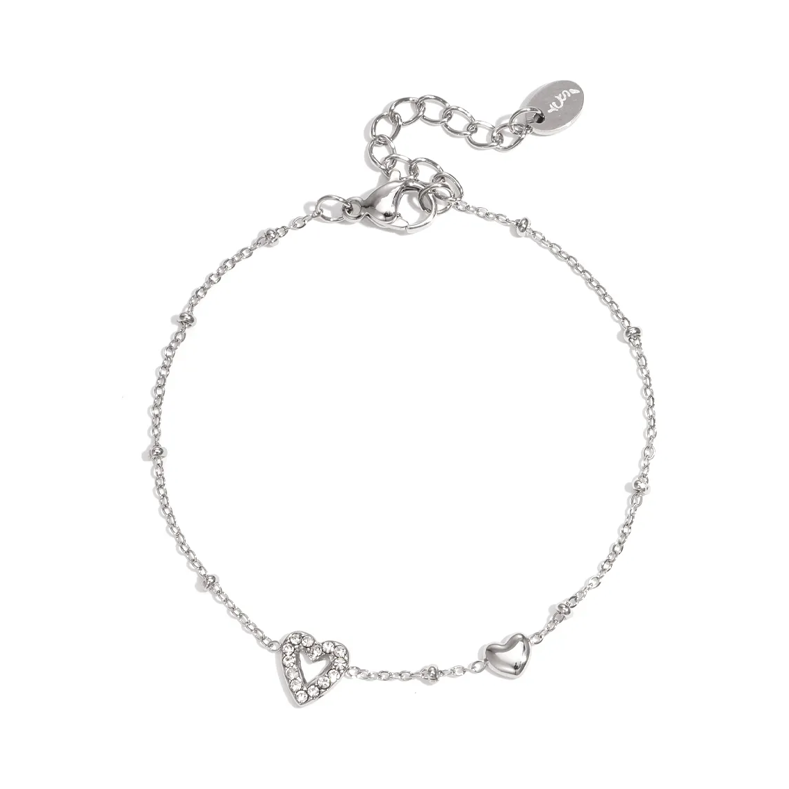 LIVAYA Armband Charmarmband Charmarmband mit Herzanhänger 16 cm + 3 cm – Bild 2