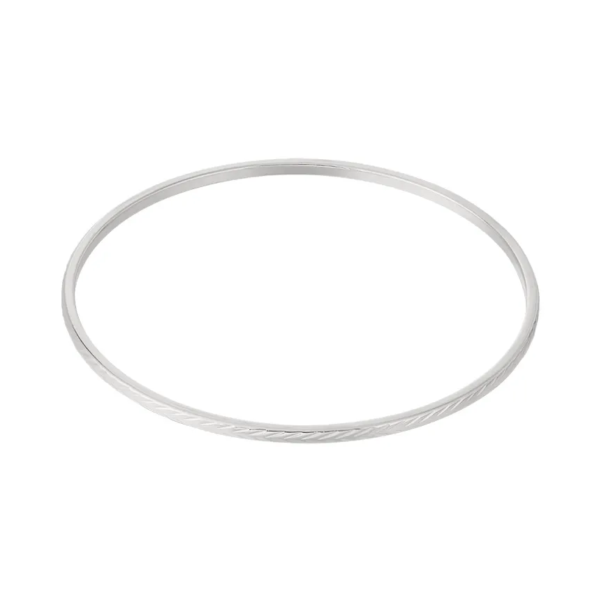 LIVAYA Armband Armreif aus Edelstahl mit feiner Linienstruktur – Bild 1