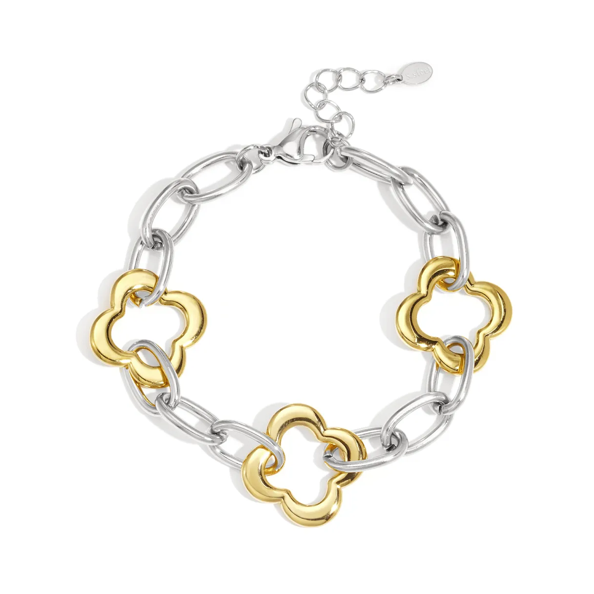 LIVAYA Armband Gliederarmband mit Kleeblattgliedern 17 cm + 3 cm – Bild 1