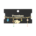 LIVAYA Armband Charmarmband Charm-Armband mit Blattanhänger und bunten Details 16 cm – Bild 1