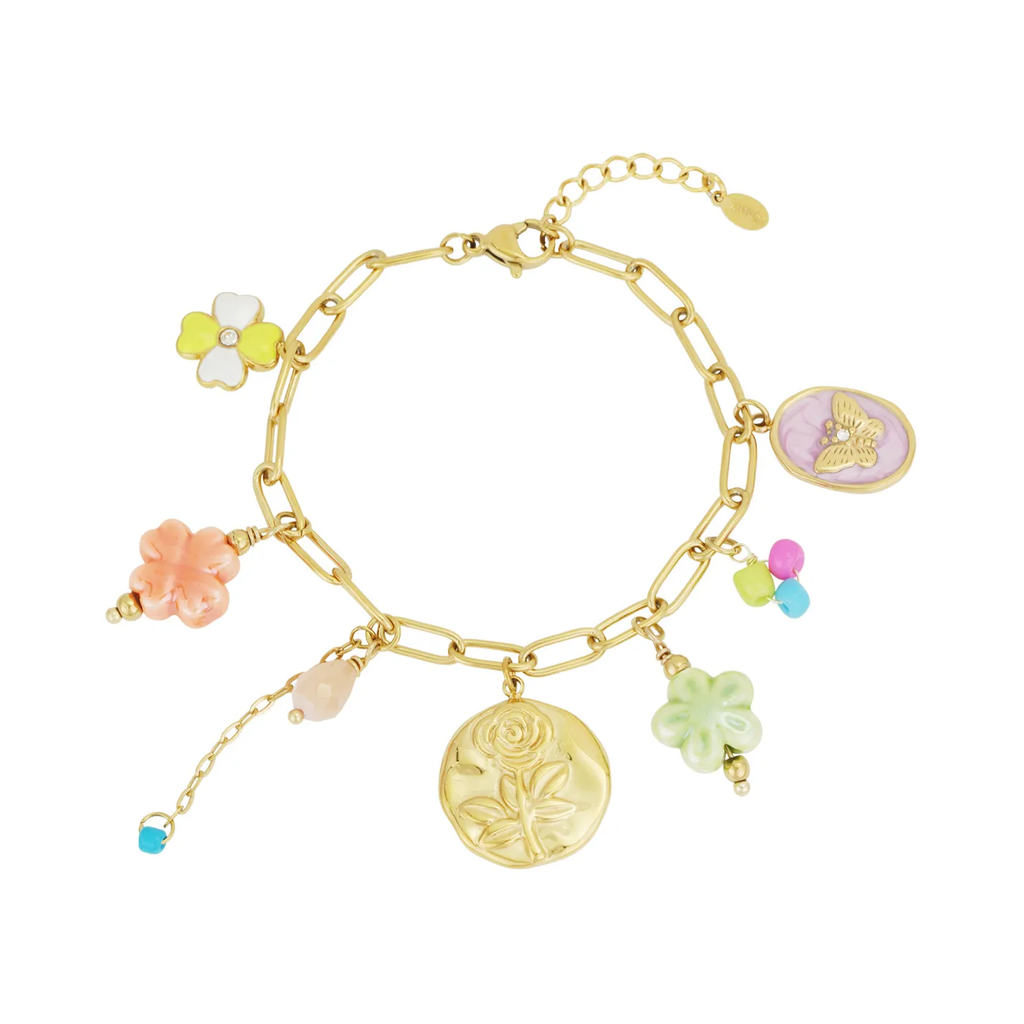 LIVAYA Armband Charmarmband mit bunten Anhängern, 16 cm – Bild 1