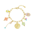 LIVAYA Armband Charmarmband mit bunten Anhängern, 16 cm – Bild 1