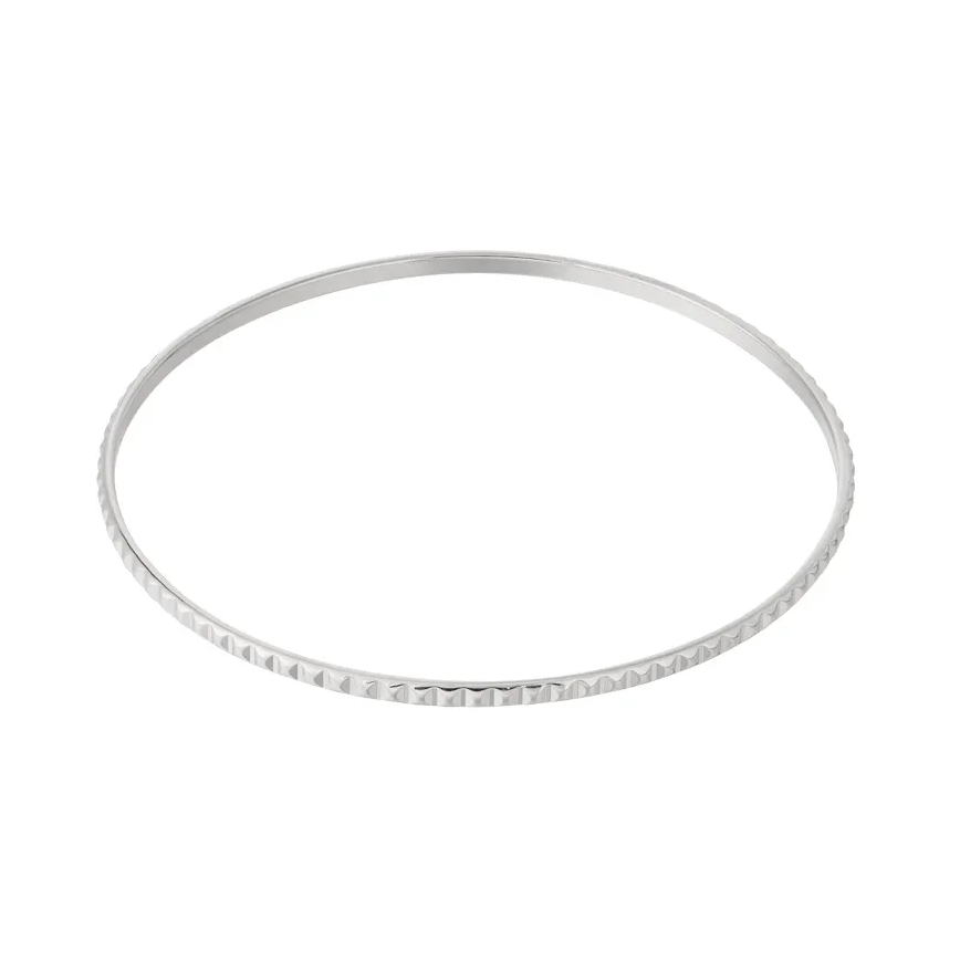 LIVAYA Armband Armreif Armschmuck: Armreif aus Edelstahl mit feiner Struktur – Bild 1