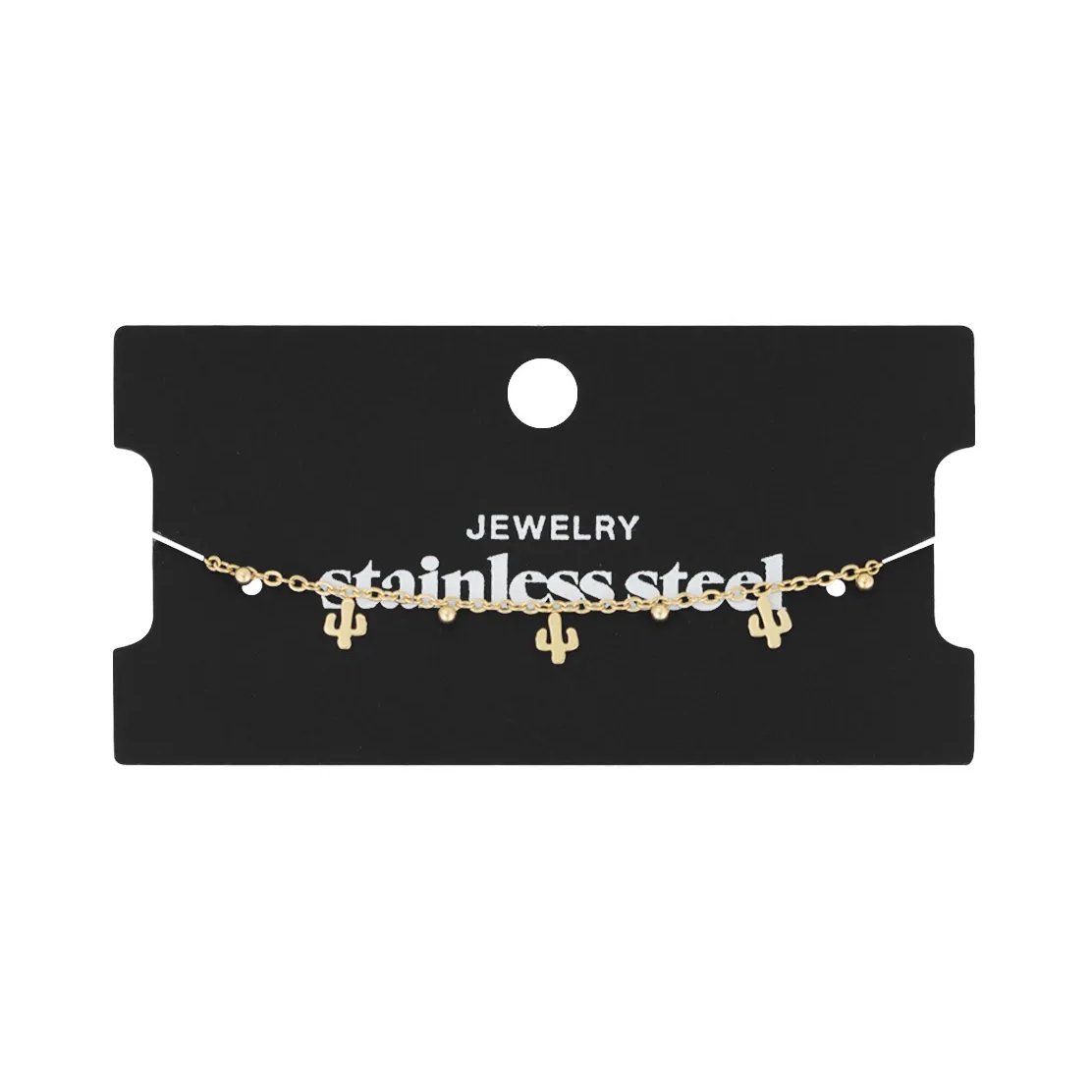 LIVAYA Armband Charmarmband aus Edelstahl mit Kaktus-Anhängern, 16 cm – Bild 2